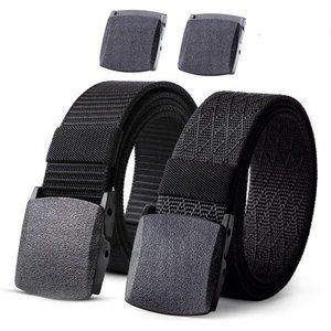 Nylon Military Tactical Men Belt 2 Pack Webbing Canvas Outdoor Web Belt Mens